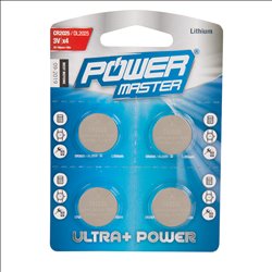Powermaster Lithium Button Cell Battery CR2025 4pk CR2025