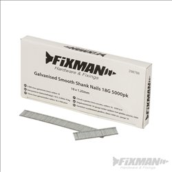 Fixman Galvanised Smooth Shank Nails 18G 5000pk 10 x 1.25mm