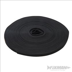 Fixman Self-Wrap Hook & Loop Tape Black 10mm x 25m