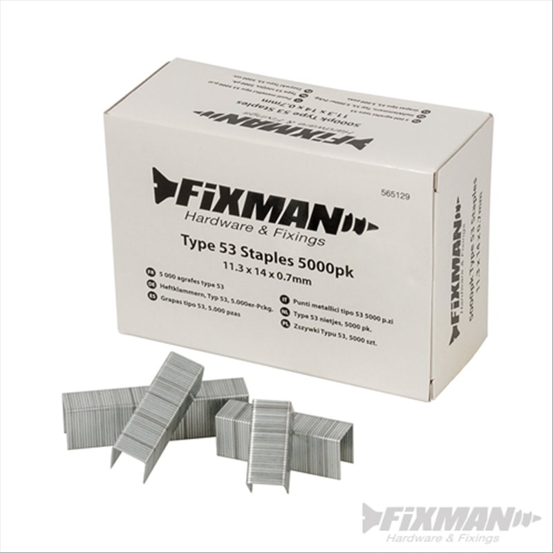 Fixman Type 53 Staples 5000pk 11.25 x 14 x 0.75mm