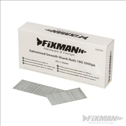 Fixman Galvanised Smooth Shank Nails 18G 5000pk 25 x 1.25mm