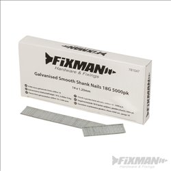 Fixman Galvanised Smooth Shank Nails 18G 5000pk 14 x 1.25mm