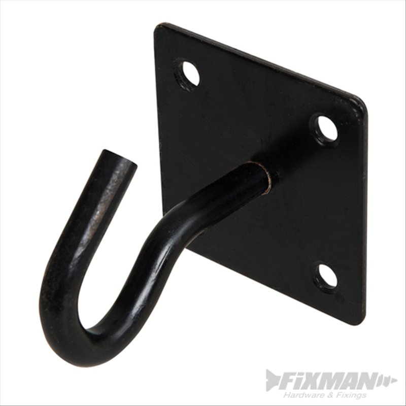 Fixman Chain Plate Black Hook 50mm x 50mm