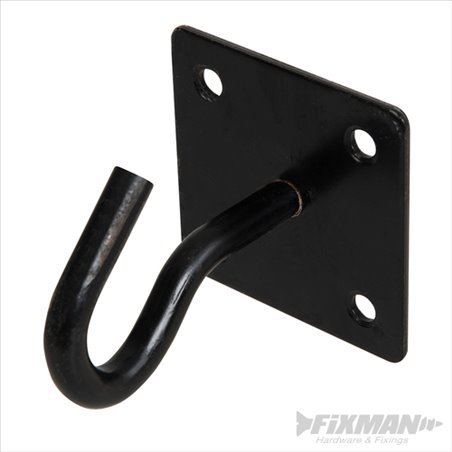 Fixman Chain Plate Black Hook 50mm x 50mm