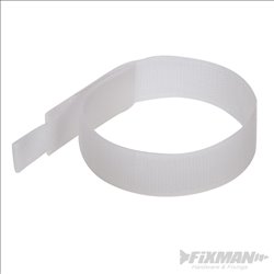 Fixman Hook & Loop Cable Ties 10pk 150mm White