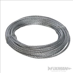 Fixman Galvanised Wire Rope 6mm x 10m