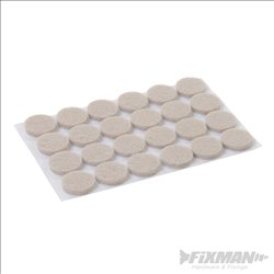 Fixman Self Adhesive Felt Pads Protectors 24pk 20mm Round