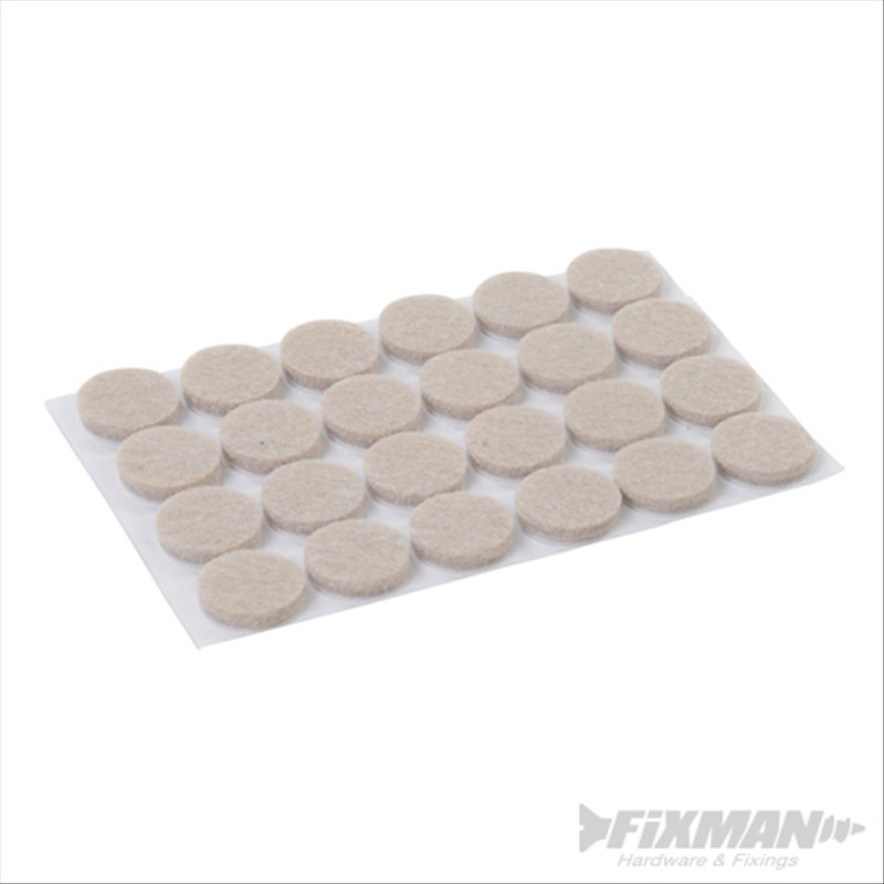 Fixman Self Adhesive Felt Pads Protectors 24pk 20mm Round