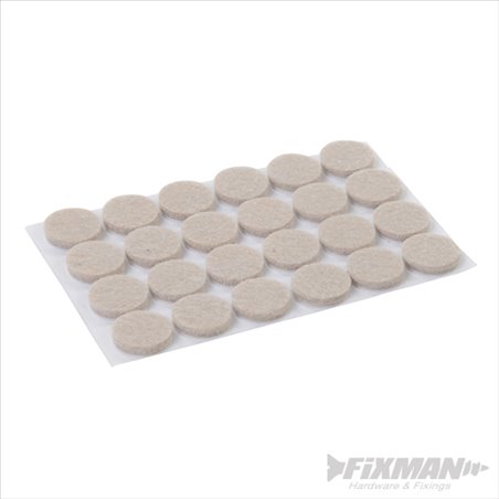 Fixman Self Adhesive Felt Pads Protectors 24pk 20mm Round