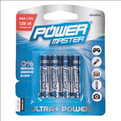 Powermaster AAA Super Alkaline Battery LR03 4pk 4pk