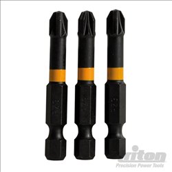 Triton Pozi Screwdriver Impact Bit 3pk PZ3 50mm