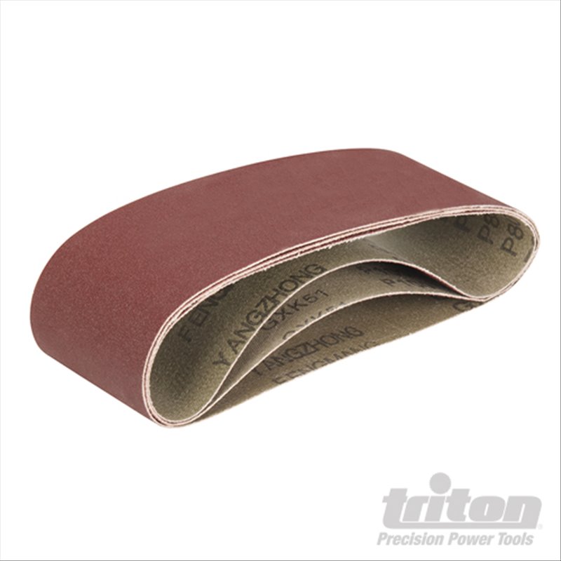 Triton Aluminium Oxide Sanding Belts 3pk TCMBSFPK Sanding Belts 3pce 80 / 100 / 120G