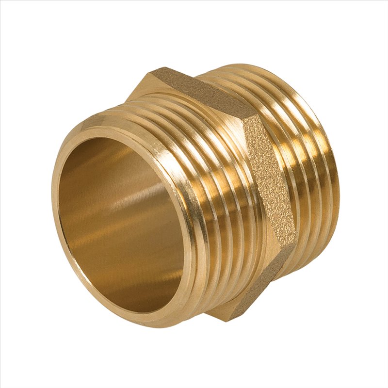 Plumbob Brass Hexagon Nipple 1" (Male) x 1" (Male)