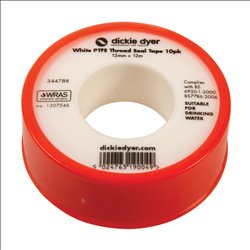 Dickie Dyer White PTFE Thread Seal Tape 10pk 12mm x 12m